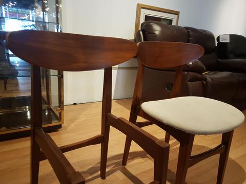 Repairing two mid century teak chairs